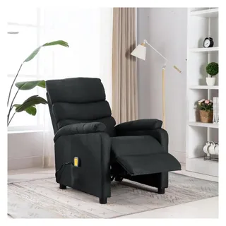 vidaXL Massagesessel Dunkelgrau Polyester 72 x 98 x 96 cm Grau mit Fernbedienung