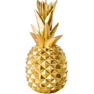 Shelfmade Goldene Ananas Deko - Wohnzimmer Tischdeko aus Kunstharz-Polyresin - Silvester & Hochzeitsdeko Geschenk - Modern Gold Pokal