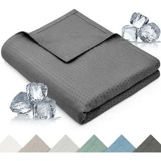 Blumtal Kühldecke, Anthrazit, Textil, 120x100 cm, Oeko-Tex® Standard 100, Wohntextilien, Decken, Kuscheldecken