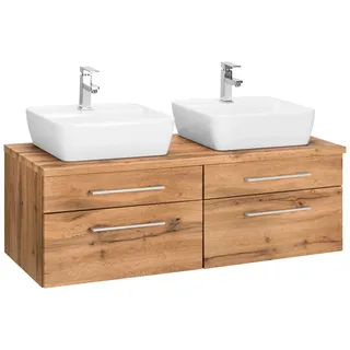 WELLTIME Waschbeckenunterschrank Davos Badmöbel, Waschtisch inkl. Waschbecken, Breite 120 cm beige