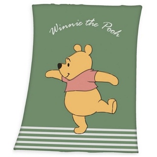 Kinderdecke Decke 75 x 100 cm Winnie Pooh Boy, HTI-Living, Kuscheldecke Kinder grün