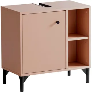 Schildmeyer Waschbeckenunterschrank SCHILDMEYER "Smash", rot (apricot), B:60,2cm H:60,3cm T:33cm, FSC-zertifizierter Holzwerkstoff, Schränke, Waschbeckenunterschrank, Breite 60 cm (1-St) Apricot Dekor, mit Metallbeschlägen