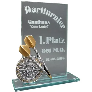 RaRu Dart-Glaspokal Resin-Figur mit Lasergravur nach Wunsch