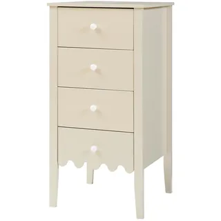 [en.casa] Kommode Luspoo mit 4 Schubladen 82 x 40 x 40 cm Cremeweiß