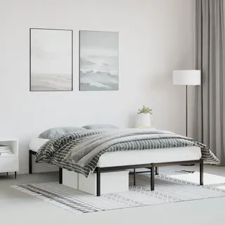 vidaXL Bettgestell 140 x 200 cm Schwarz