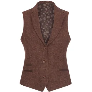 TruClothing.com Damen Weste Tweed Herringbone Wolle Klassisch Smart Casual Vintage Rost Braun - Kamel 44 - 44