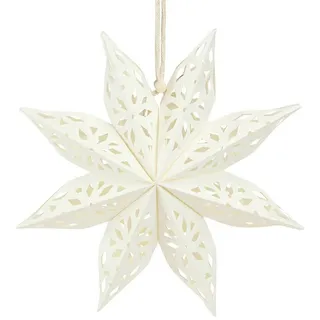 Florists Products Christbaumschmuck Stern Schneeflocken Anhänger aus Papier für festliche, 6 Stück weiß