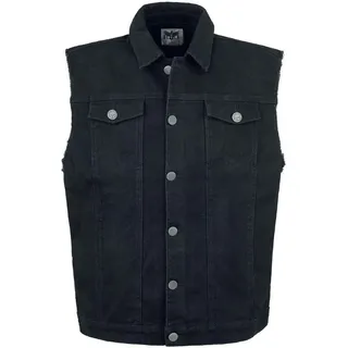 Black Premium by EMP Herren ärmellose schwarze Jeansweste mit Hemdkragen L - Schwarz - L