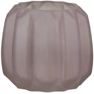 Chic Antique Vase mit Rillen mattiert, H10.5/Ø8,5 cm, taupe
