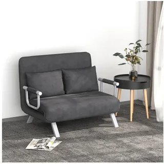 Homcom Schlafsessel 65 x 69 x 80 cm Grau mit Kissen
