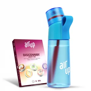 air up Flasche Twist Pro Original 600ml, Starter Set in Blue Pulse inkl Pods in 5 Geschmacksrichtungen I Trinkflasche mit Geschmack, zuckerfrei I spülmaschinenfest & BPA frei