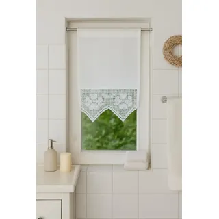 Hossner Romantische Gardine mit Häkelspitze im Vintage-Look BxH 35x45 cm, 70% Baumwolle / 30% Polyester, halbtransparent