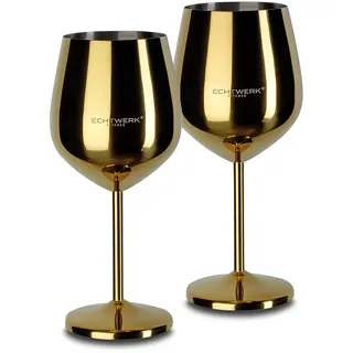 ECHTWERK Edelstahlgläser 0,5l (2tlg, Gold)