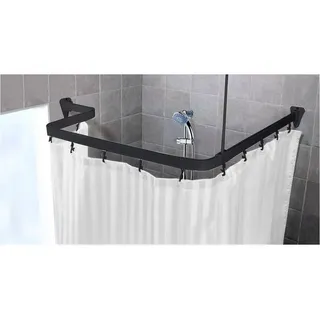 Euroshowers GmbH Duschvorhangstange Duschvorhangstange Flexibel 3 x 1 Meter biegsam kann von Hand gebogen schwarz
