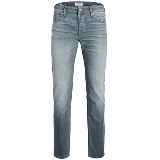 Jack & Jones Herren Jeans JJITIM JJOLIVER JOS 319 Slim Fit Grau 12217105 Normaler Bund Knopfleiste W 28 L 32