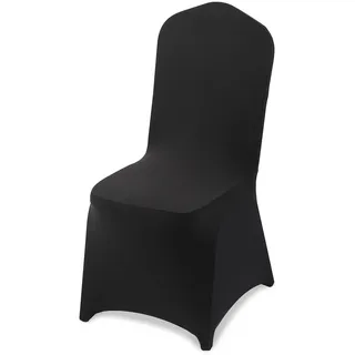 Vevor Stuhlhussen Stuhlbezug 150 STK. waschbarer & Abnehmbarer Stuhlüberzug aus Polyester-Spandex für Hochzeitsfeiern Esszimmerbankette Restaurant, passend für Stühle (51 x 45 x 95 cm) Schwarz