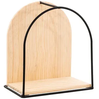Wand-Regal aus Holz und Metall, 21,4 x 23,6 x 13,4 cm
