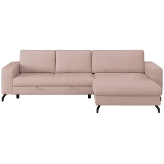 P & B Ecksofa, Rosa, Textil, 4-Sitzer, L-Form, 290x178 cm, Wohnzimmer, Sofas & Couches, Wohnlandschaften, Ecksofas