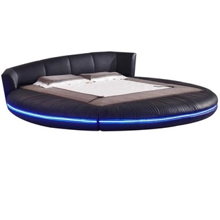 JVmoebel Rundbett Rund Design Betten Rundes Bett Doppel Hotel Gestell mit Led Sofort (1-tlg) schwarz