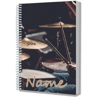Personalisiertes Schlagzeug Set A5 Notizblock Notizbuch Zeichnen Schreiben Notizen