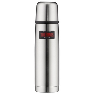 THERMOS Thermoflasche Kanne Light&Compact Isolierflasche, Isolierkanne Thermo Flasche Kaffee Becher silberfarben 500 ml - 25,7 cm