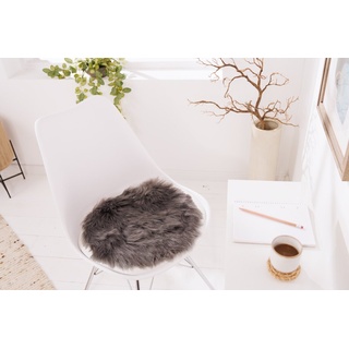 Fellteppich DOLLY 34 cm FARBWAHL, riess-ambiente, rund, Wohnzimmer · Faux-Fur · für Stühle · rund · Landhausstil grau