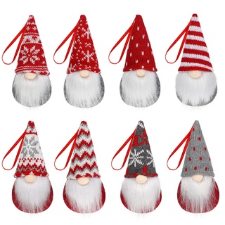 Toyvian Weihnachtsbaum Hängende GNOME Ornamente - 8er Pack Handgemachte skandinavische Weihnachtsmann Elf Plüsch Ornamente - Hängende Weihnachtsbaum Dekorationen Wohnkultur