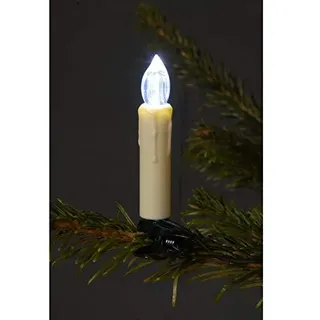 Trango 1x Weihnachtskerze Kerze kalt-weiß leuchtend LED Weihnachtskerzen Stecksystem für den Außenbereich TG047KW