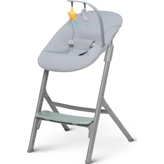 Kinderkraft Kinderhochstuhl LIVY + Babyliege CALMEE, 4in1, Stuhl für die ganze Familie, von Geburt bis 110 kg, Verstellbare, Ergonomische Rückenlehne, Minimalistisches niederländisches Design, Grün