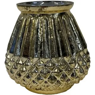MarieAnn No.25 Dekovase Glas Vase Bauernsilber Antik Silber Vintage Deko versch. Größen, Glasvase Ø 10 cm x 10 cm