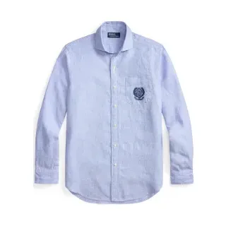 Polo Ralph Lauren für Herren. 710B16049002 Wimbledon Leinenhemd Classic Fit blau (L), Lässig, Klassisch, Langarm