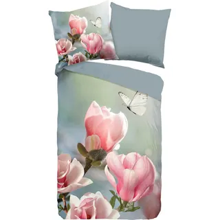 Good Morning Close Blumen Mehrfarbig 135 x 200 cm + 80 x 80 cm