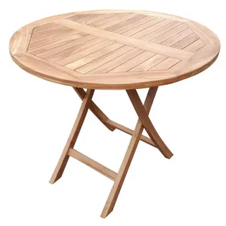 deVries Gartentisch deVries Teakholz-Gartentisch Woodie - ø 90 cm, massives Teakholz - rustikaler Charakter