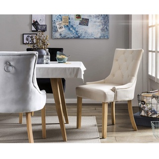 SIT Stuhl, BxH: 56 x 91 cm, Holz/Textil - beige