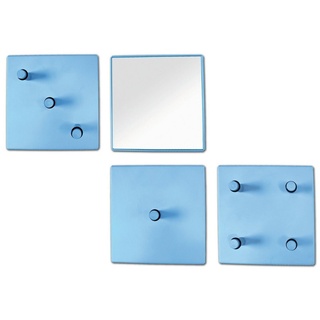 HAKU Garderobe HAKU Möbel Wandgarderobe 4-er Set (BHT 15x15x6 cm) BHT 15x15x6 cm blau