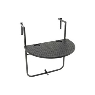 VCM Balkonhängetisch schwarz Polyrattan B/H/L: ca. 59x83x40 cm