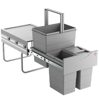 HAILO Tandem Mülleimer 40 l Grau