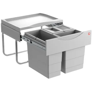 Hailo Einbaumülleimer Hailo Mülleimer Küche Einbau 50-60cm Schrank 3-fach Abfalltrennung, siehe Beschreibung grau