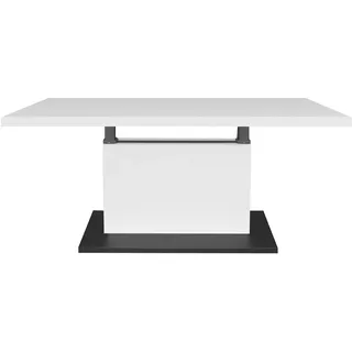 Couchtisch - schwarz - weiß - matt - höhenverstellbar