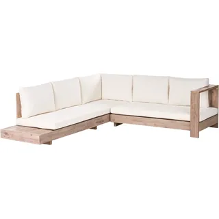 Beliani Garten Ecksofa 5-tlg. Cremeweiß
