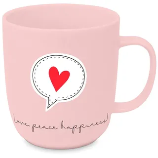 Kaffeebecher Love Peace Happiness aus Keramik ca.400ml