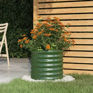 Yolola Hochbeet Runde Metall Hochbeete Für Garten Pflanzkübel Hochbeet Gartenbeet Hochbeet Metall 40 x 40 x 36 cm Grün Pflanzbeet Blumenkasten Hochbeet Balkon Für Garten Balkon