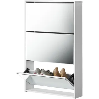 [en.casa] Lund 63 x 102,5 x 17 cm verspiegelt / weiß