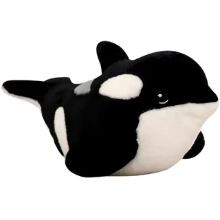 Orca Kuscheltier,Realistisches Orca-Wal-Plüschtier, Fische, Plüschtiere, Puppen,Riesiger, Weicher Und Kuscheliger Killerwal,weiche Ozean-Meereskreaturen Orca Haie Plüsch,Heimdekoration (30 cm,Schwarz)