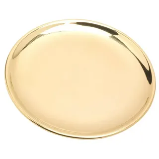 NKlaus Kerzenhalter Untersetzer Ø12cm Modern Poliert Messing Gold Kerz goldfarben Ø 12 cm