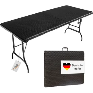 Lemodo Klapptisch 180 x 75 x 72 cm Schwarz