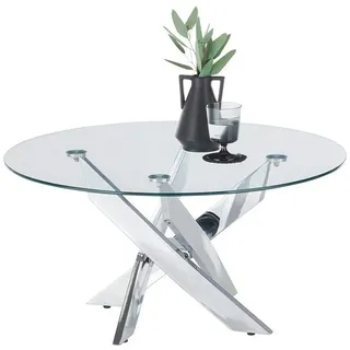 MCA furniture Couchtisch Couchtisch Kopenhagen mit Glasplatte, rund Ø 80 (no-Set), Breite 80 cm, Tischplatte aus Glas weiß