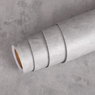 Livelynine 40CMx500CM Tapete Grau Betonoptik Vintage Selbstklebende Tapeten für Schlafzimmer Klebefolie Betonoptik Folie für Möbel Wohnwand Tisch Platte Esstisch Kommode Schrank Badezimmer Badmöbel