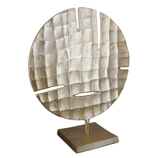 GILDE Deko Design Skulptur XL - rundes Dekoobjekt aus Aluminium - Fabe: helles Gold - Höhe 43 cm