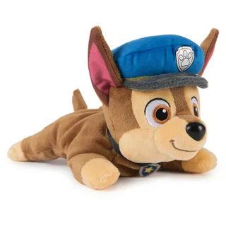 PAW PATROL GUND Chase Plush, Official Lounging Chase Plush Toy, Weighted Stuffed Animal, Sensory Toy for Ages 1 and Up, 8”